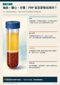抽血、離心、分層：PRP 是怎麼做出來的？｜衛教資訊圖