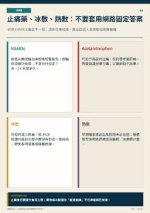 止痛藥、冰敷、熱敷：不要套用網路固定答案｜衛教資訊圖