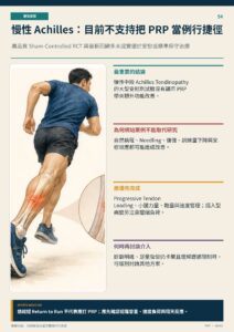 慢性 Achilles：目前不支持把 PRP 當例行捷徑｜衛教資訊圖